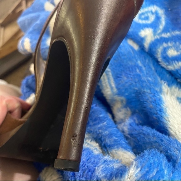 Charlotte Russe Open Toe Strap Heels Brown 9 - Picture 5 of 9